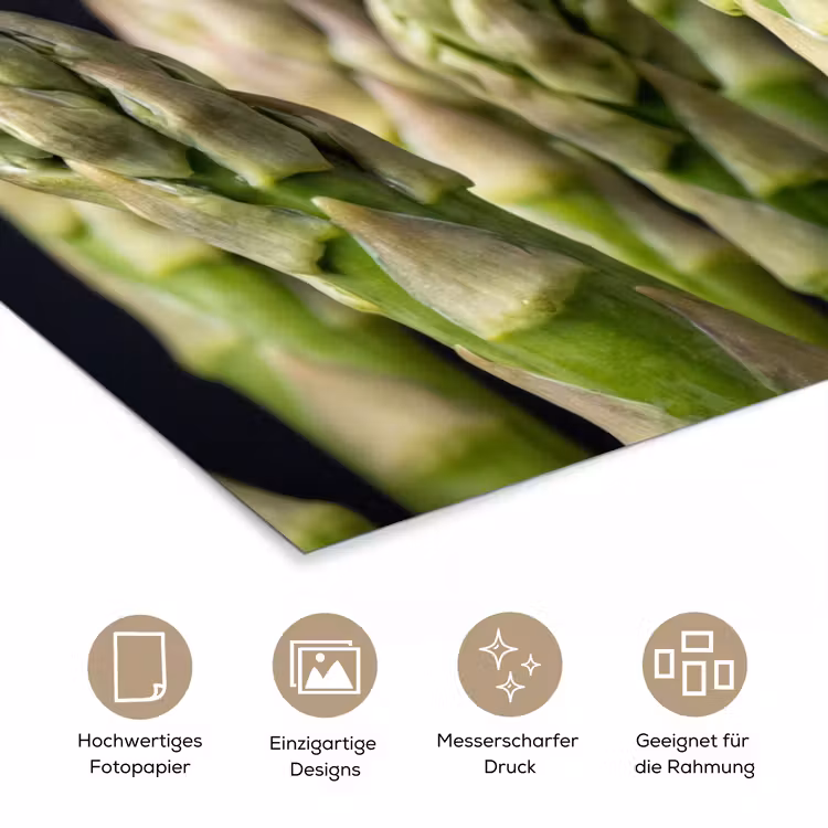Asperges - Groen - Zwart poster papier klein -tcloseup_DE
