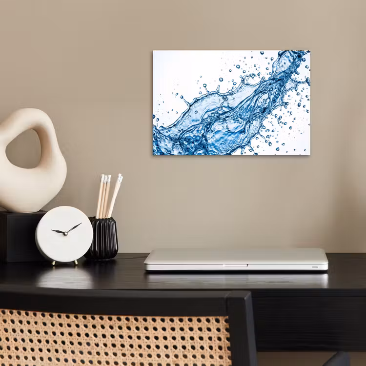 Spash - Water - Blauw poster papier klein -sfeer1