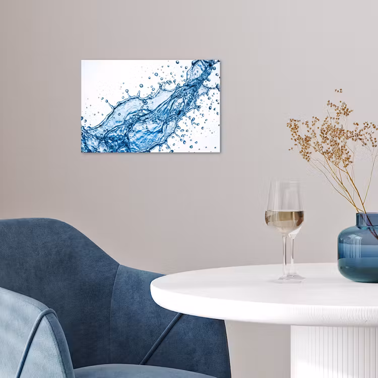 Spash - Water - Blauw poster papier klein -sfeer3