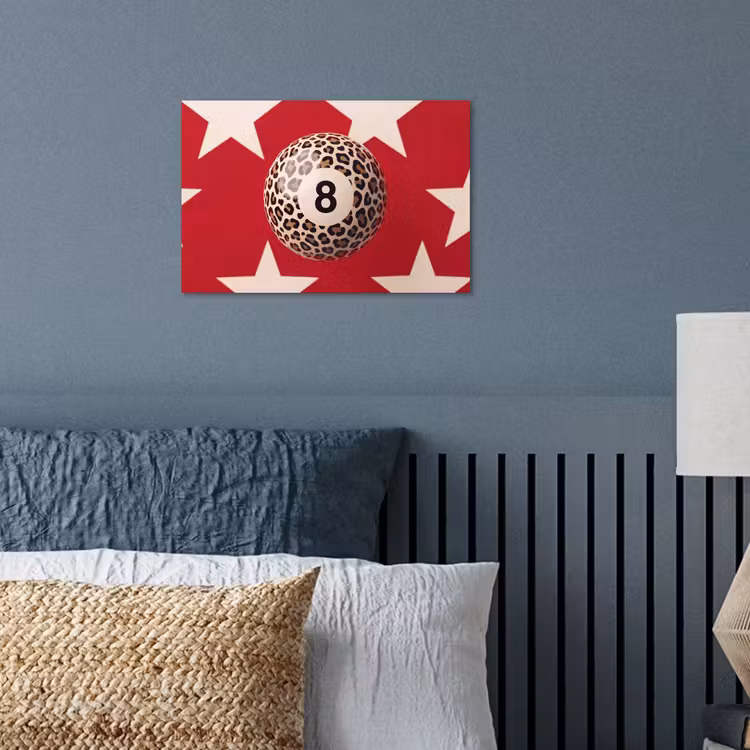 Spel - Dierenprint - Nummer 8 - Modern - Rood poster papier klein -sfeer2