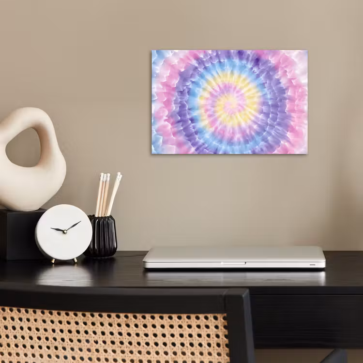 Spiraal - Tie dye - Pasteltinten poster papier klein -sfeer1