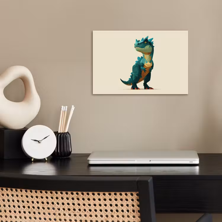 Stekels - Dino - Blauw - Gespierd poster papier klein -sfeer1
