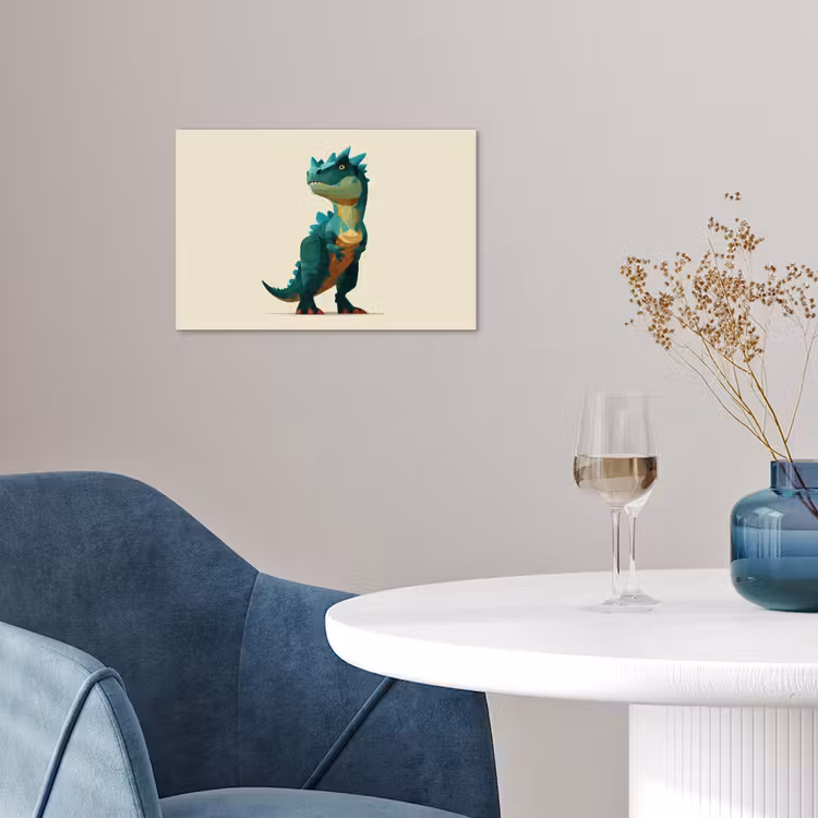 Stekels - Dino - Blauw - Gespierd poster papier klein -sfeer3
