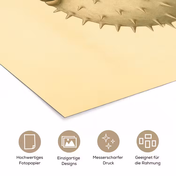 Stekels - Vis - Opgeblazen - Bruin poster papier klein -tcloseup_DE
