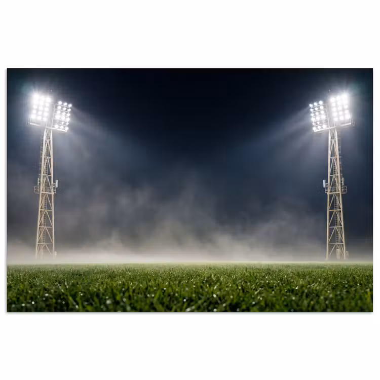 Stadion - Lichtmast - Sport - Nacht poster papier klein -3d