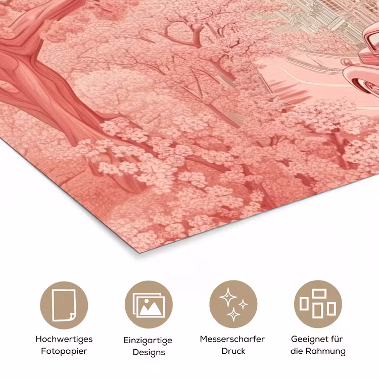 City - Car - Pink poster papier klein -tcloseup_DE
