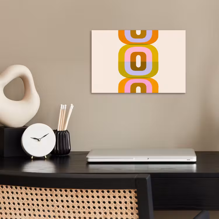 Stapel - Vormen - Geblokt - Oranje poster papier klein -sfeer1
