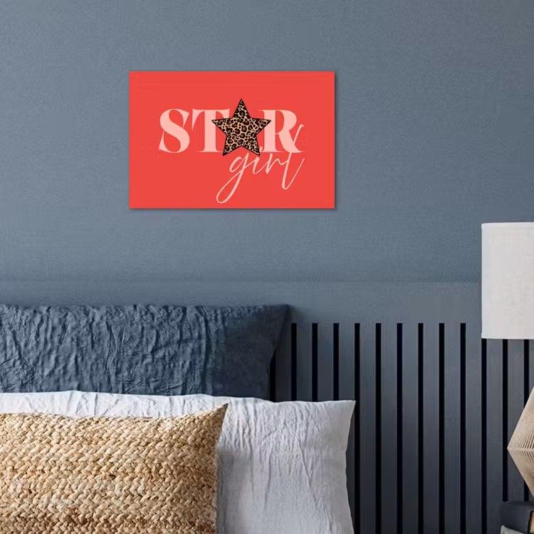 Star girl - Rood - Panter - Ster poster papier klein -sfeer2