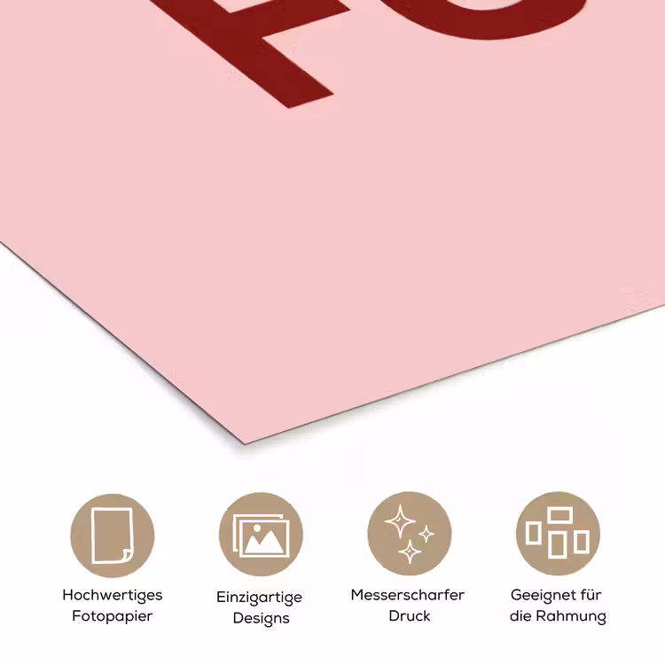 Statement - Krachtig - Roze poster papier klein -tcloseup_DE