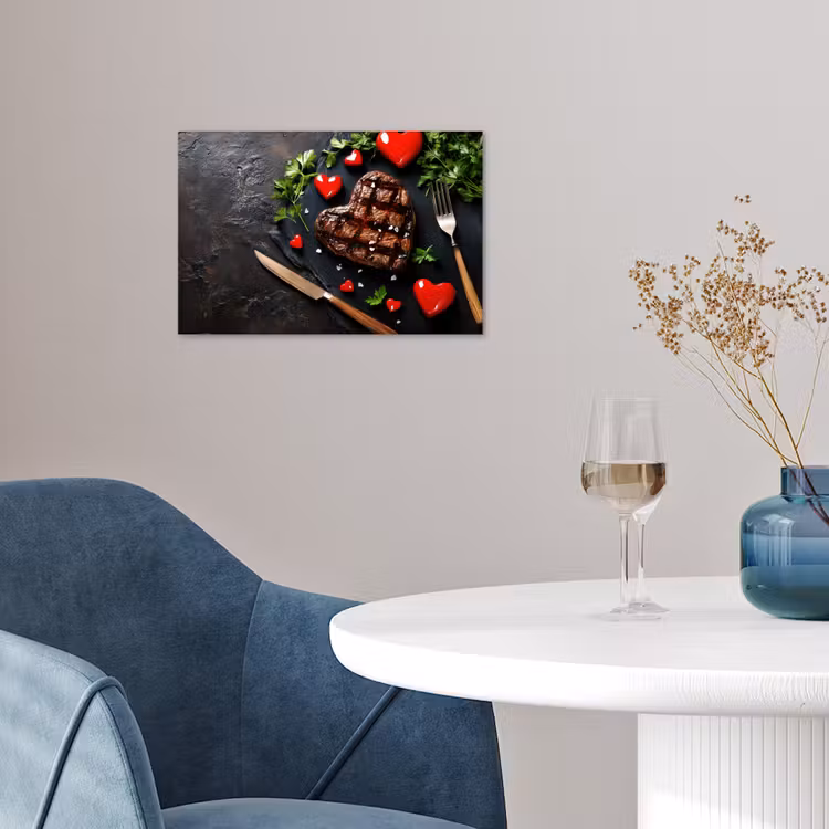Steak - Hart - Bestek poster papier klein -sfeer3