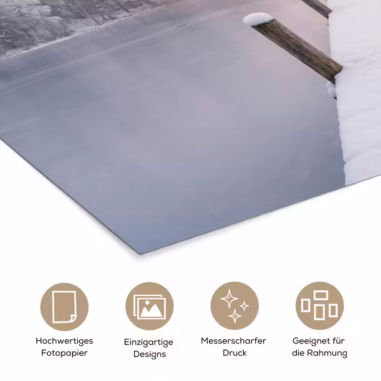 Steiger - Meer - Mist - Winter - Serene poster papier klein -tcloseup_DE