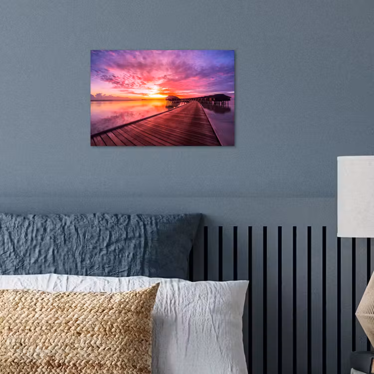 Steiger - Water - Zon - Roze - Horizon poster papier klein -sfeer2