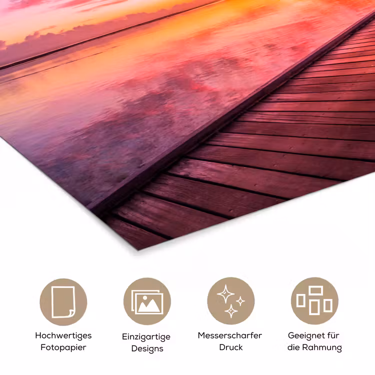 Steiger - Water - Zon - Roze - Horizon poster papier klein -tcloseup_DE