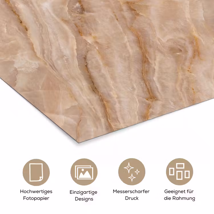 Steen - Ader - Natuur - Modern - Beige poster papier klein -tcloseup_DE