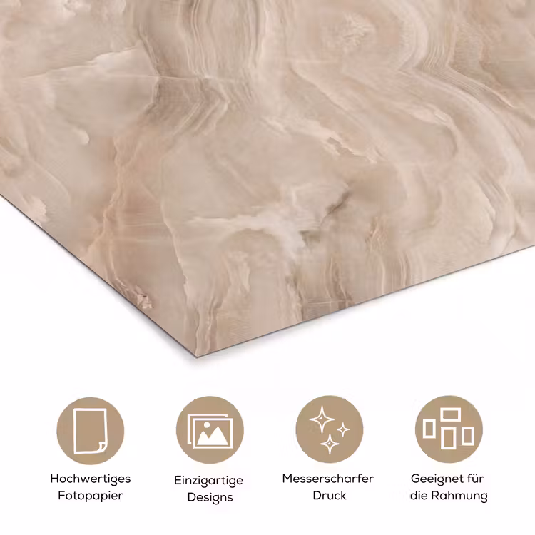 Steen - Golvend - Abstract - Beige poster papier klein -tcloseup_DE