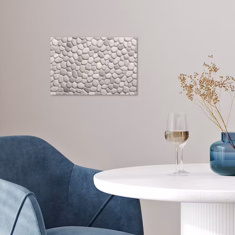 Steen - Kiezel - Natuur - Minimalistisch - Beige poster papier klein -sfeer3