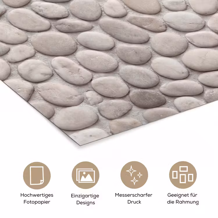 Steen - Kiezel - Natuur - Minimalistisch - Beige poster papier klein -tcloseup_DE