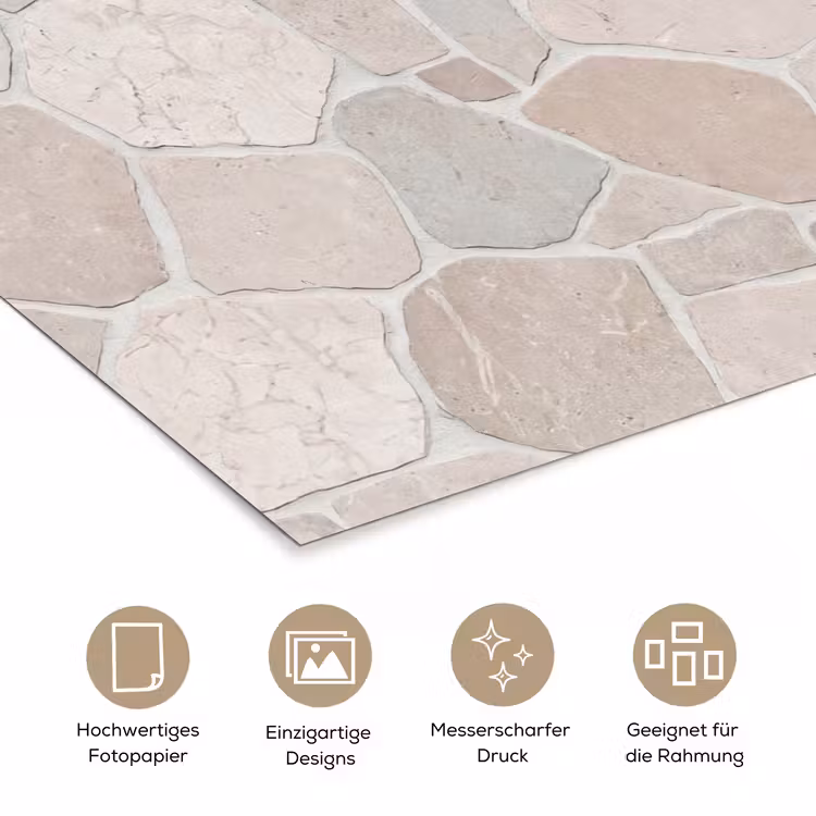 Steen - Patroon - Textuur - Beige poster papier klein -tcloseup_DE
