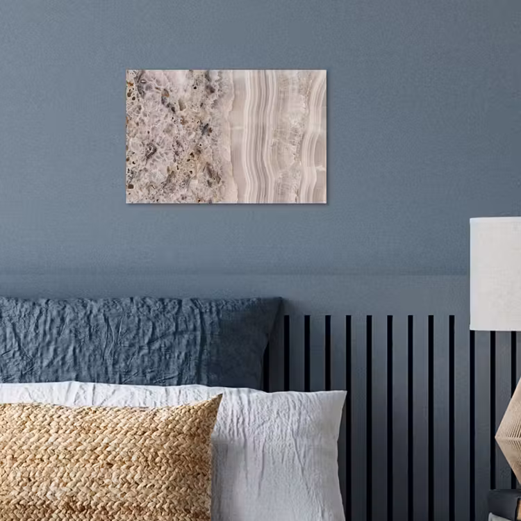Steen - Textuur - Abstract - Beige - Wit poster papier klein -sfeer2