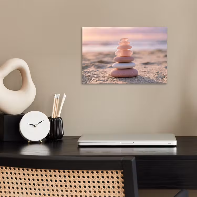 Stenen - Zand - Roze poster papier klein -sfeer1