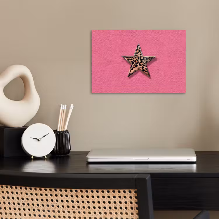 Ster - Luipaard - Print - Roze poster papier klein -sfeer1