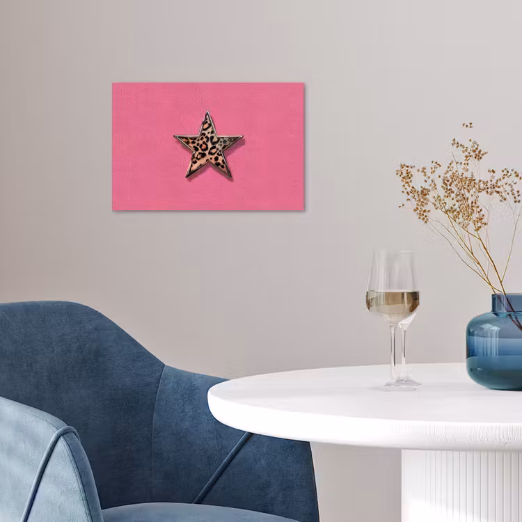 Ster - Luipaard - Print - Roze poster papier klein -sfeer3