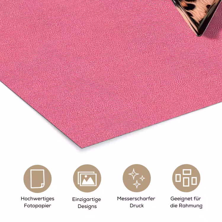 Ster - Luipaard - Print - Roze poster papier klein -tcloseup_DE