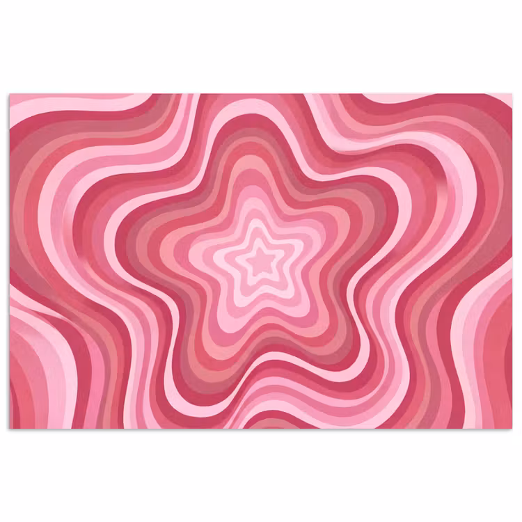 Ster - Golvend - Abstract - Roze poster papier klein -3d