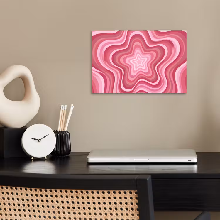 Ster - Golvend - Abstract - Roze poster papier klein -sfeer1