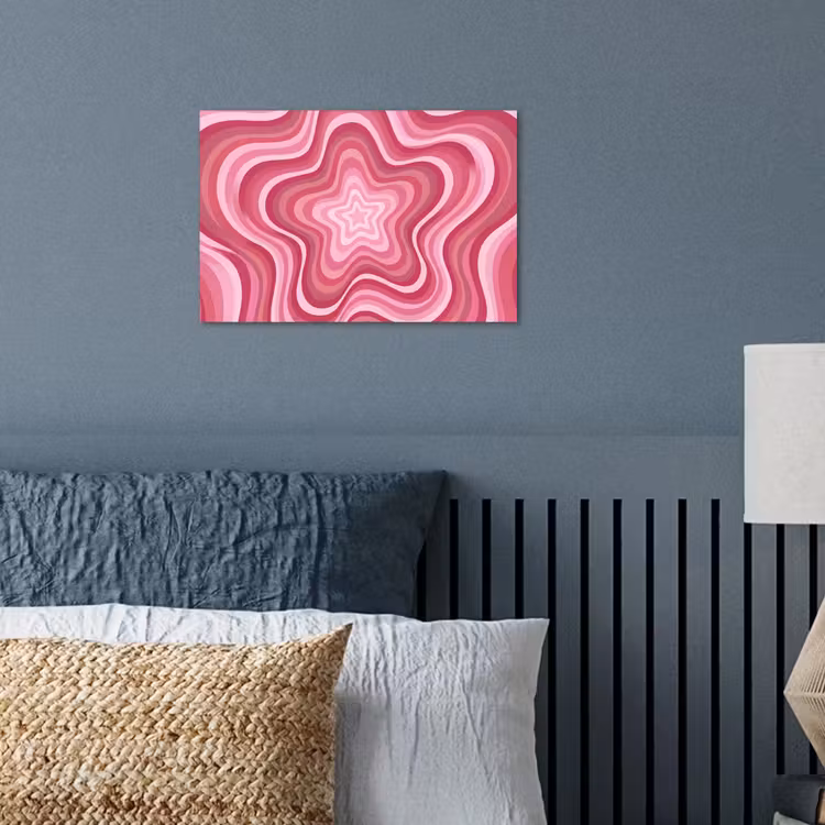Ster - Golvend - Abstract - Roze poster papier klein -sfeer2