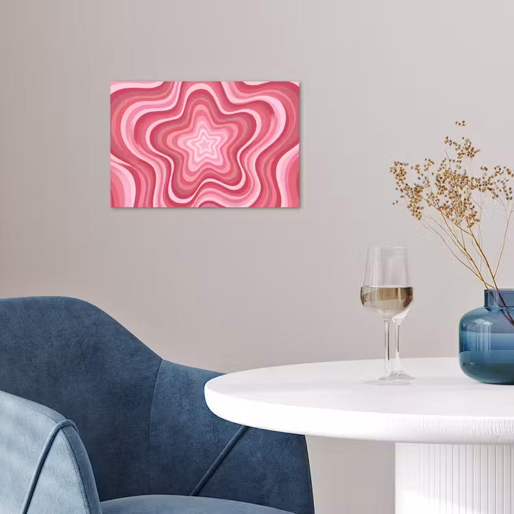 Ster - Golvend - Abstract - Roze poster papier klein -sfeer3