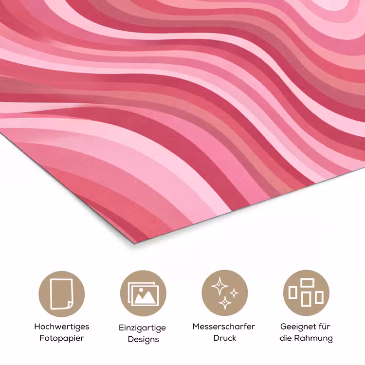 Ster - Golvend - Abstract - Roze poster papier klein -tcloseup_DE