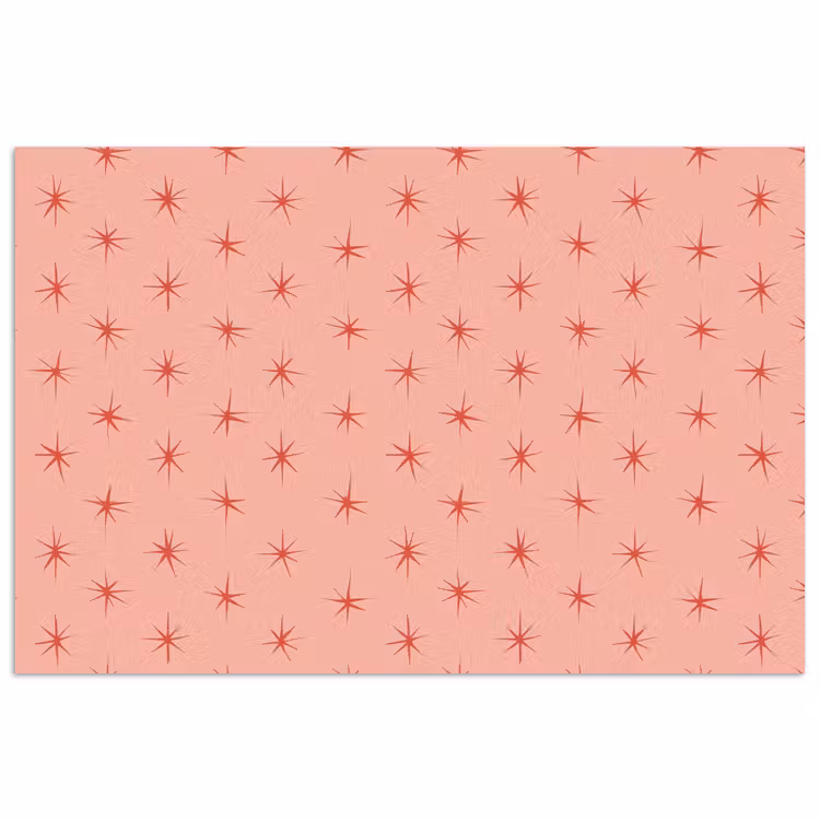 Sterretjes - Patroon - Oranje poster papier klein 62 -3d