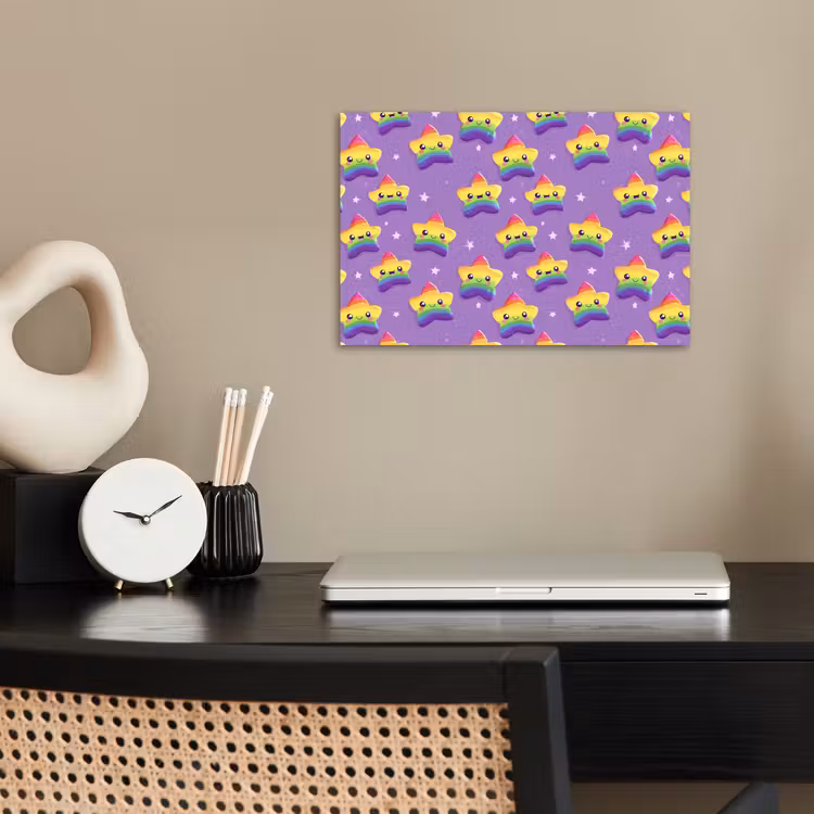 Sterren - Regenboog - Paars poster papier klein 62 -sfeer1