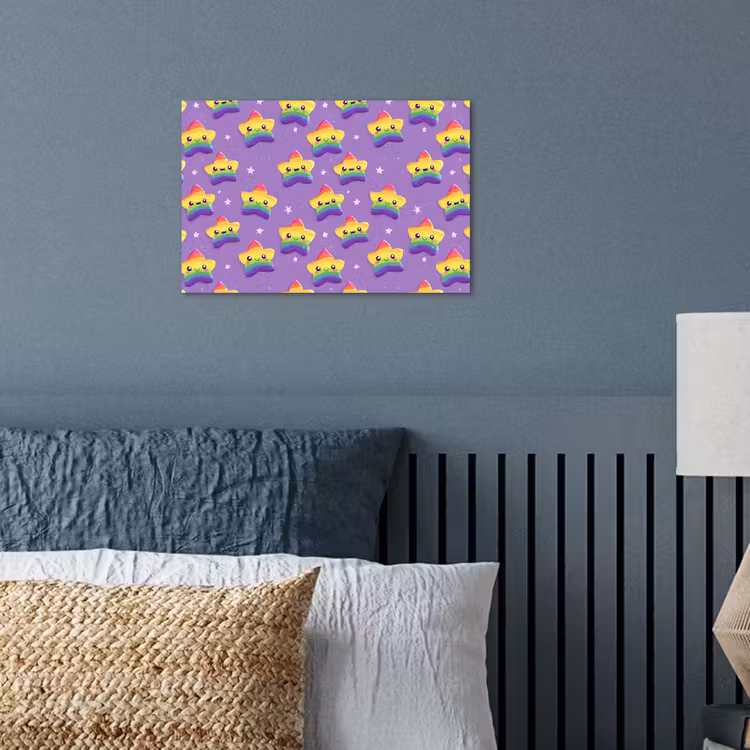 Sterren - Regenboog - Paars poster papier klein 62 -sfeer2