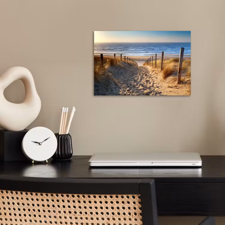Strand - Zee - Nederland - Duinen - Zon poster papier klein -sfeer1