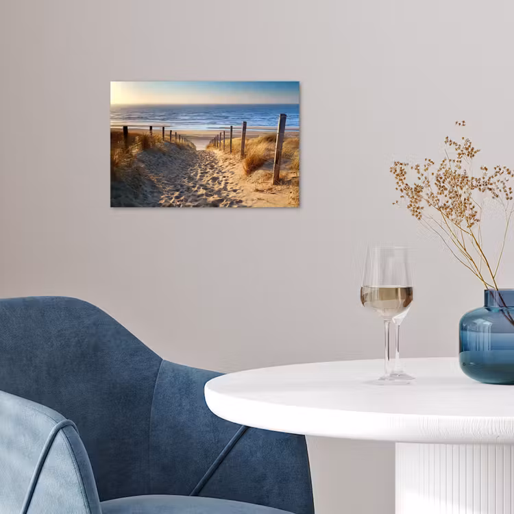 Strand - Zee - Nederland - Duinen - Zon poster papier klein -sfeer3