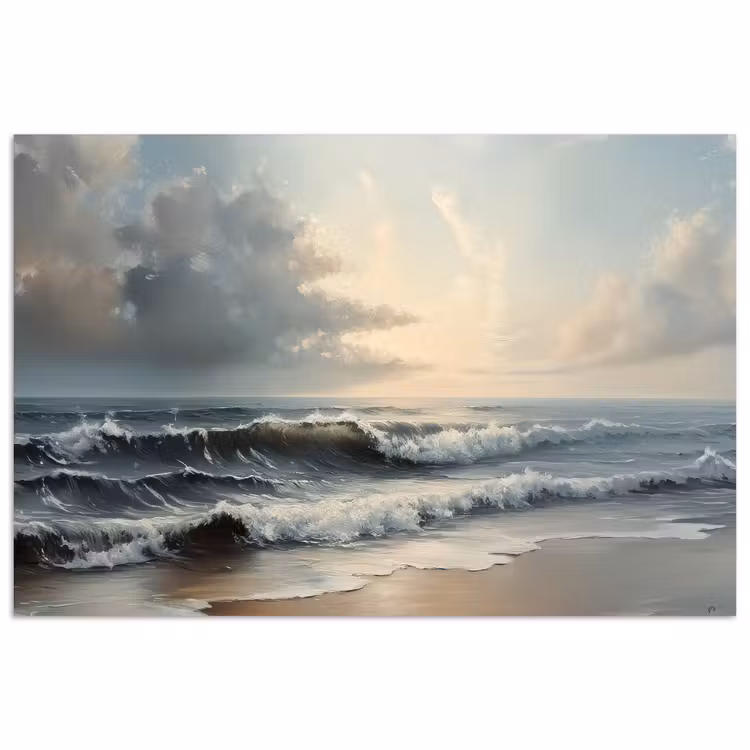 Strand - Zee - Zonsondergang poster papier klein -3d