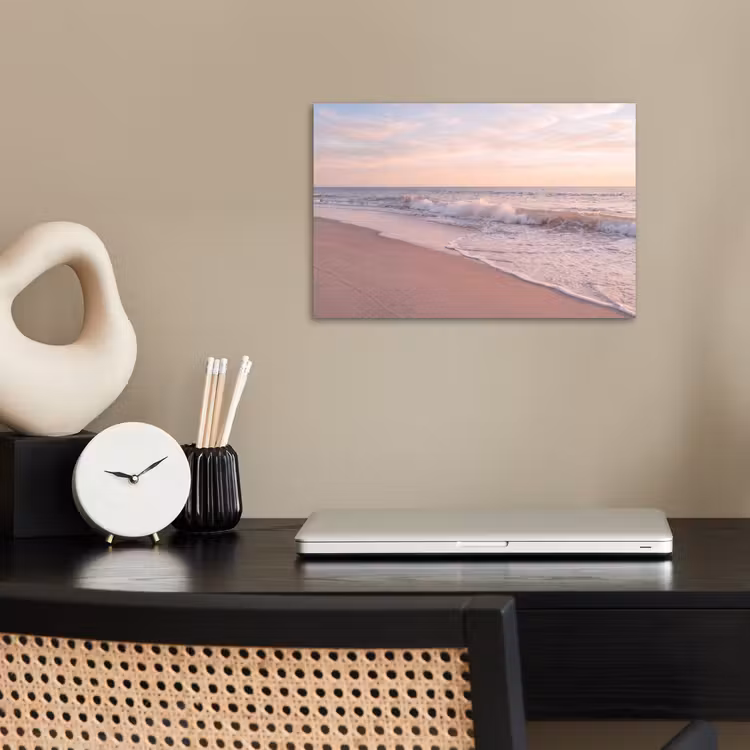 Strand - Zee - Golven - Natuur - Zonsondergang poster papier klein -sfeer1