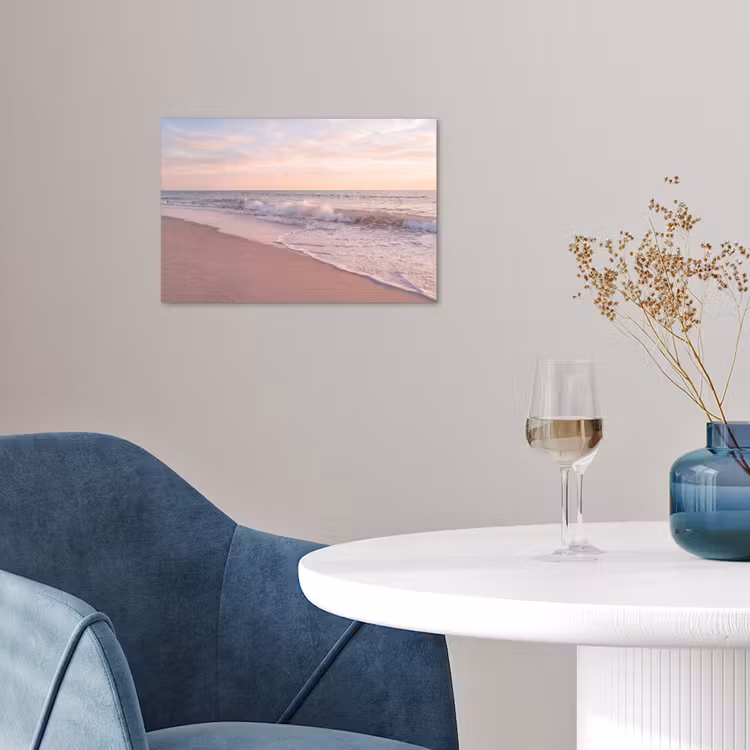 Strand - Zee - Golven - Natuur - Zonsondergang poster papier klein -sfeer3