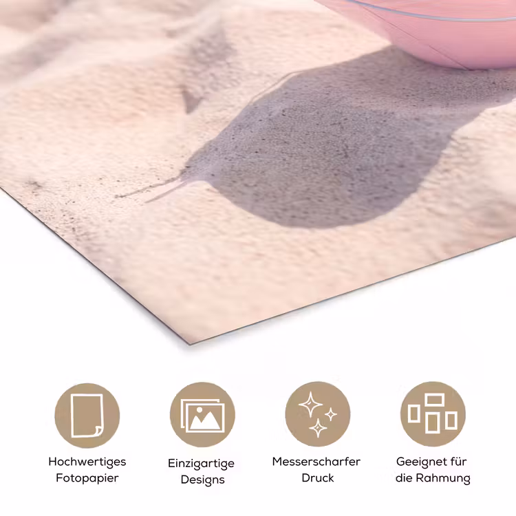 Strand - Schelpen - Zomer - Roze - Decoratie poster papier klein -tcloseup_DE