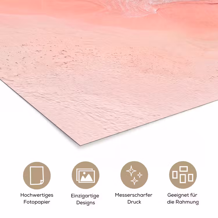 Strand - Oceaan - Golven - Roze Zand - Natuur poster papier klein -tcloseup_DE