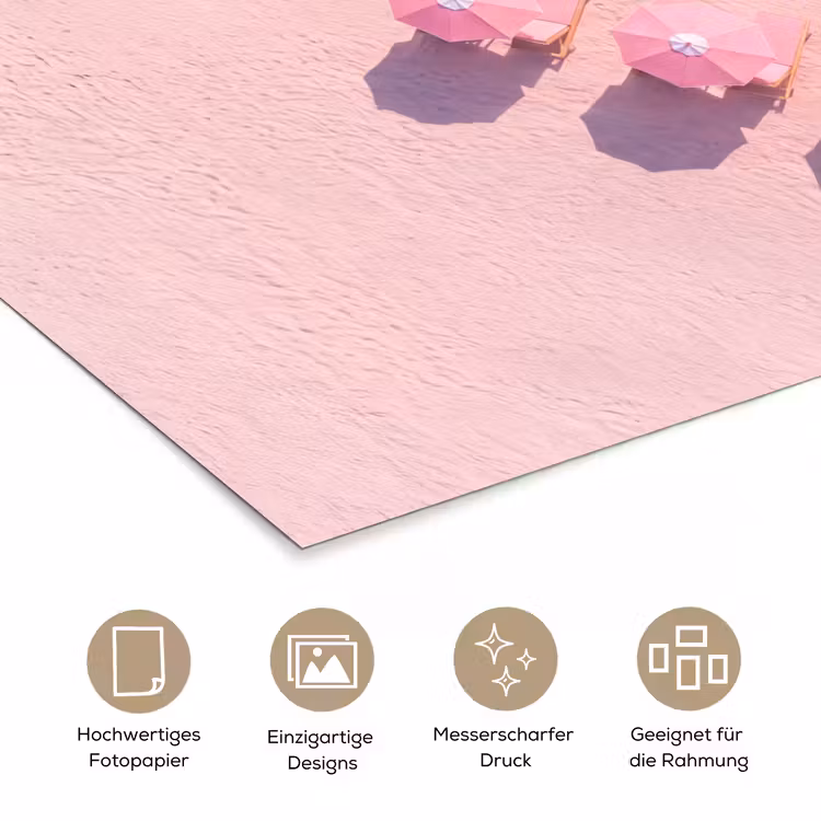Strand - Roze zand - Zee - Zomer - Natuur poster papier klein -tcloseup_DE