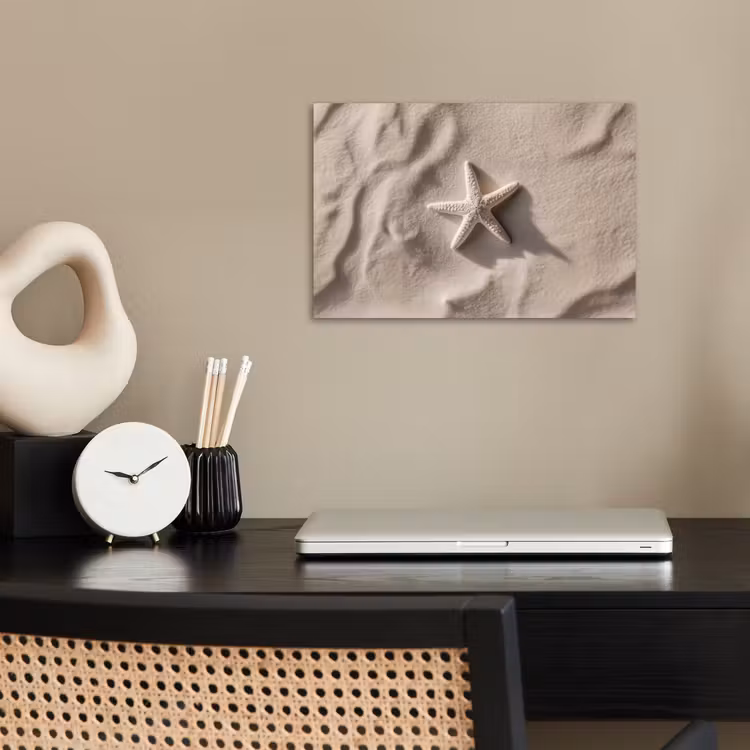 Strand - Zeester - Zand - Beige poster papier klein -sfeer1