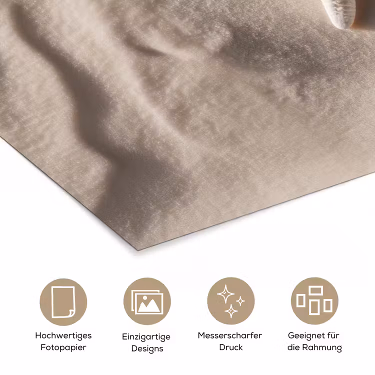 Strand - Zeester - Zand - Beige poster papier klein -tcloseup_DE