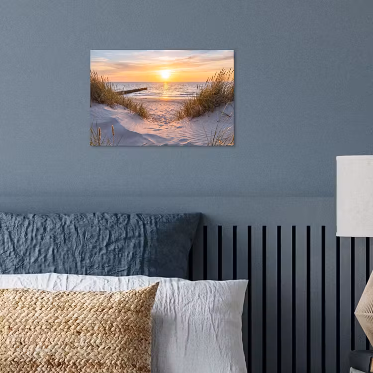 Strand - Zonsondergang - Natuur - Landschap poster papier klein -sfeer2