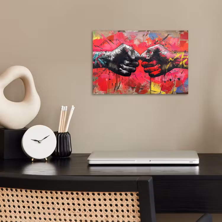 Street art - Handen - Graffiti - Kunst - Banksy poster papier klein -sfeer1