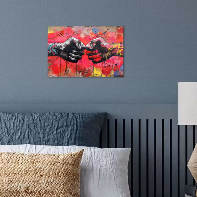 Street art - Handen - Graffiti - Kunst - Banksy poster papier klein -sfeer2