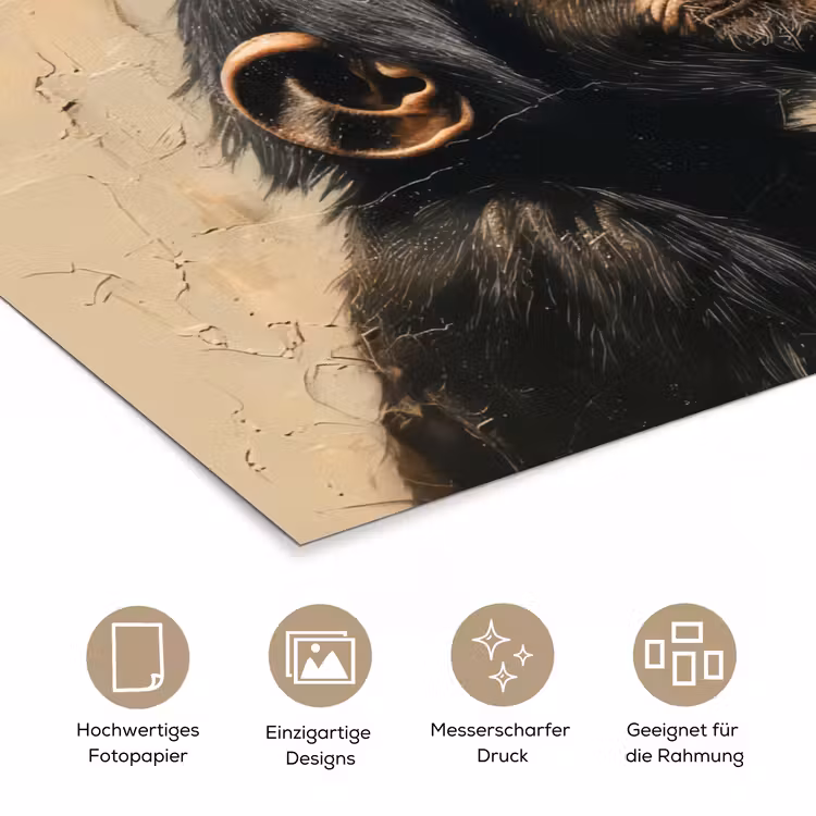 Street art - Chimpansee - Ballon - Graffiti - Banksy poster papier klein -tcloseup_DE