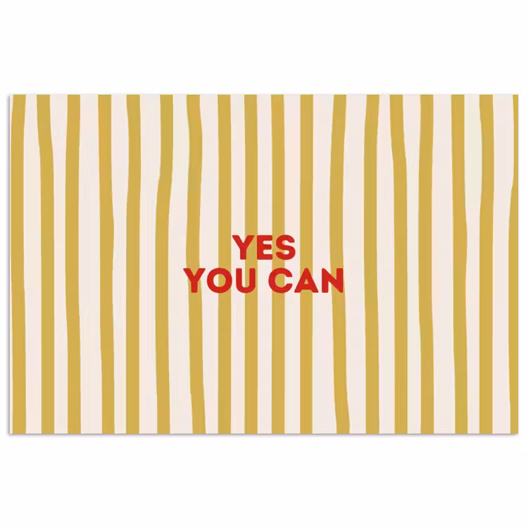 Strepen - Abstract - Yes you can - Rood poster papier klein -3d